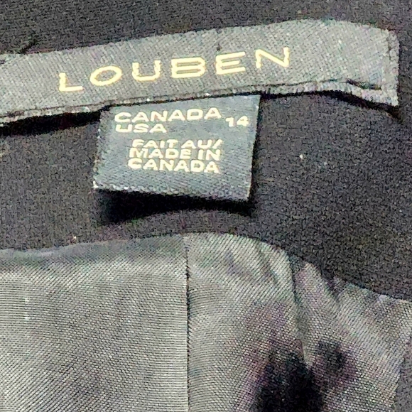 Louben Women's Open Front Black Blazer Size 14 - Picture 6 of 7